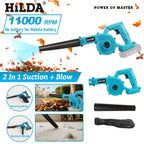 HILDA Electric Air Blower Cordless Power Tools Garden Vacuum Cleaner Dust Computer Collector Handheld for Makita Battery