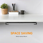 Under Desk Laptop Mount Metal Under Desk Shelf Holder for Laptop for Mac Mini Macbook Keyboard with Anti-Scratch Silicone