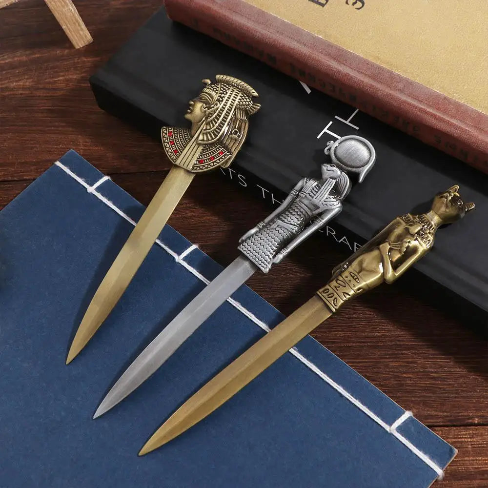Egyptian Pyramid Pharaoh Envelope Opener DIY Crafts Tool Zinc Alloy Express Opener Retro Letter Opening Tool