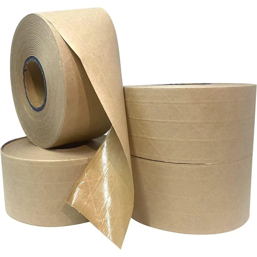Reinforced Kraft Paper Tape Self Adhesive Car Painting Shelter Photo Frame Gummed Packaging Tape Carton Sealing Tape Recyclable