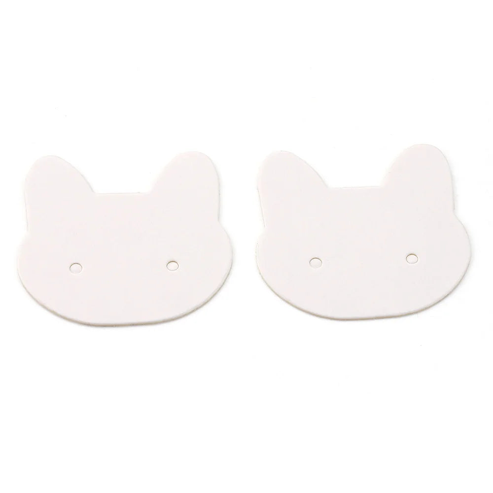 50-100pcs Cat Card Jewelry Display Cardboards Earrings Ear Studs Cards Necklace Flower Price Tags Cards DIY Storage Accessories
