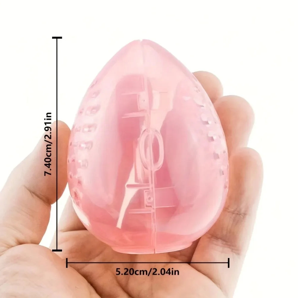 Empty Makeup Sponge Storage Box Plastic Egg Shaped Cosmetic Puff Organizer Rack Portable Makeup Blender Holder Stand Drying Box