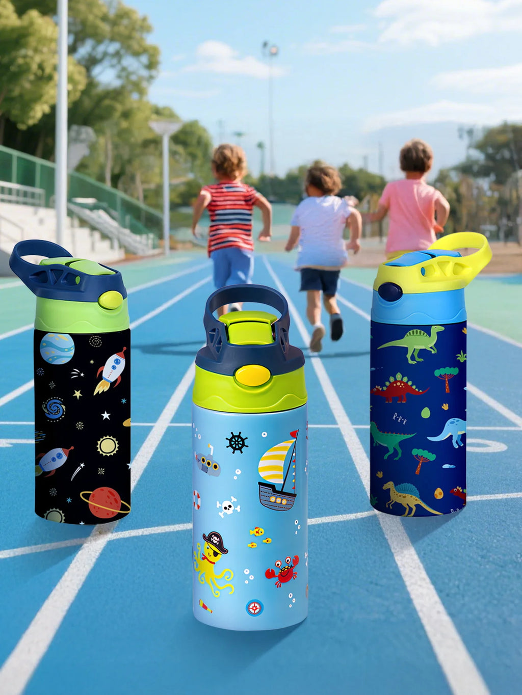 12OZ/350ml Cartoon Pattern Thermos Cup Stainless Steel Insulated Bottle Cute Thermos Kettle Outdoor Portable Handheld Cup