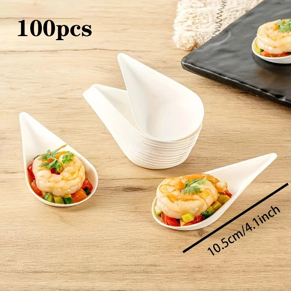 50 Pcs Dessert Plate High-quality Trays Serving Home Plates Water Drop Disposable Fruit Dinner Dishes Paper