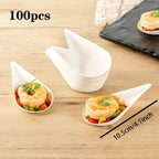 50 Pcs Dessert Plate High-quality Trays Serving Home Plates Water Drop Disposable Fruit Dinner Dishes Paper