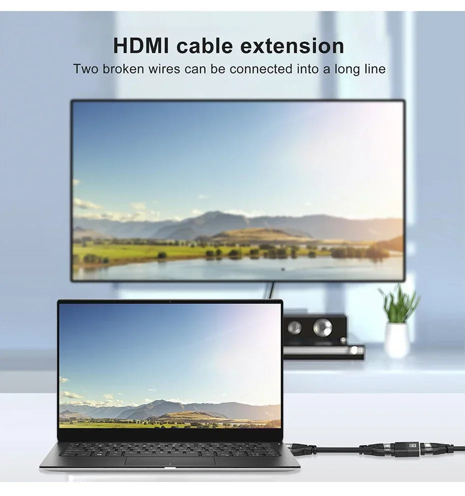 HDMI Extender 8K 60Hz 4K 120Hz Female to Female Connector HDMI 2.1 Cable Extension Converter HDMI-Compatible Adapter Coupler