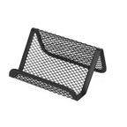 Black Metal Mesh Business Card Holder Desktop Business Card Display Stand Box Office Cards Holder Desk Shelf Storage Organizer