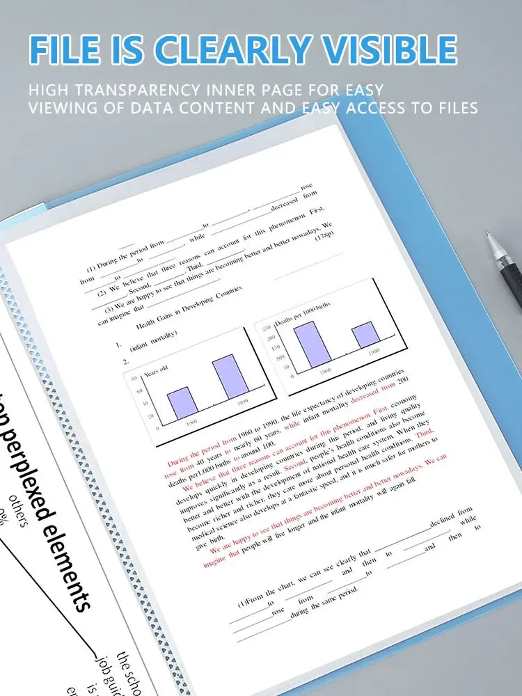 A4 Semi Transparent PP Brochure, Multiple Page Sizes To Choose From, Classified Insert Folder, Conference Document Organization,