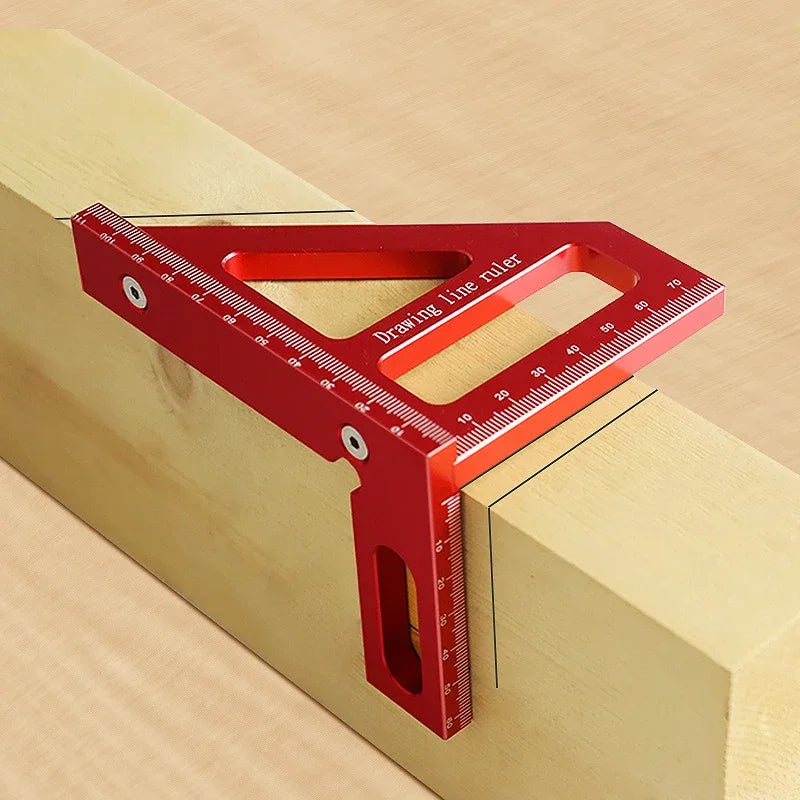 Miter Triangle Ruler Aluminum Alloy Woodworking Square Protractor High Precision Layout Measuring Tool for Engineer Carpenter