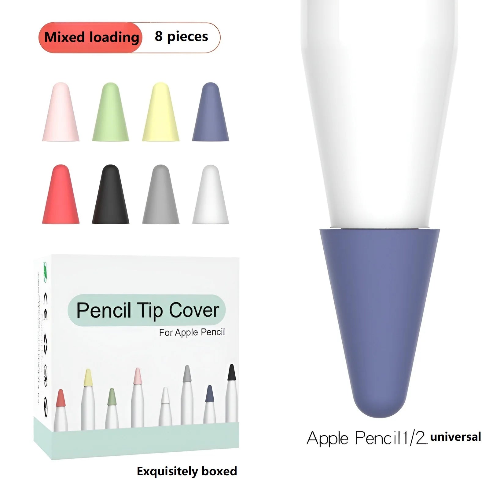 8pcs Soft Silicone Nib Cover For Apple Pencil 1 2 Tip Case Sleeve For Apple Pencil 1st 2nd Gen Touchscreen Stylus Pen Nib Case