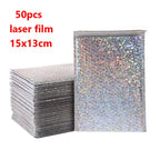 50PCS Aluminized Film Bubble Mailer Gold Mailing Envelope Waterproof Courier Bag Padded Bubble Envelopes Pack Bag for Shipping