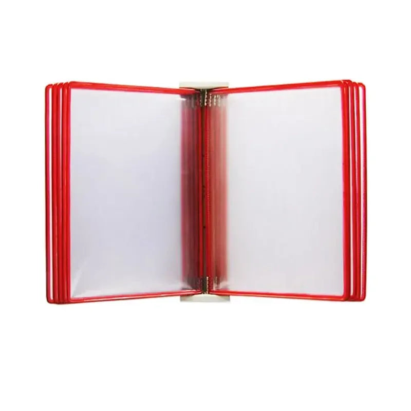 10 Page Flipping Folder A4 Wall Mounted Standard Operation Manual Data Display Rack PVC+metal Frame Material