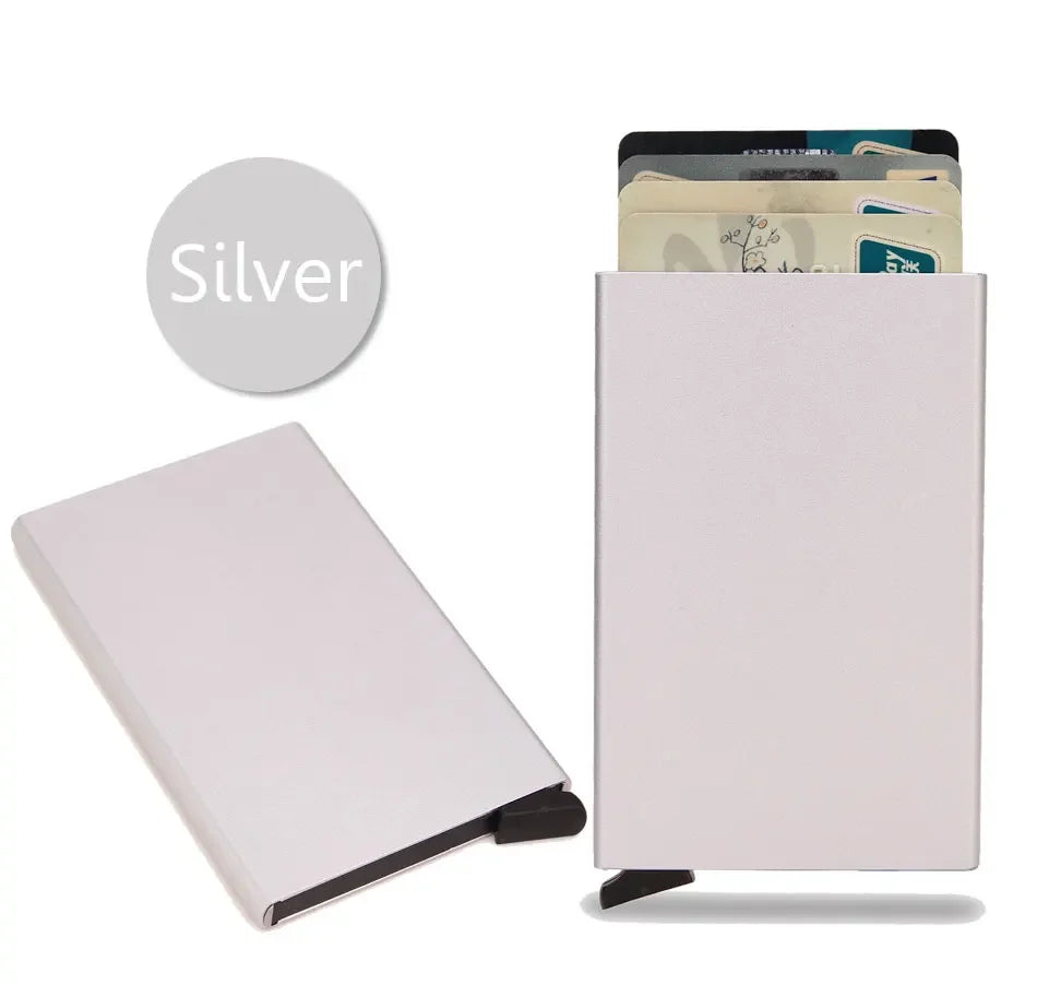 Rfid Metal Credit Card Holder Luxury Men Minimalist Wallet Cardholder Case Bag Business Supplies Card Storage Box Organizer Mini
