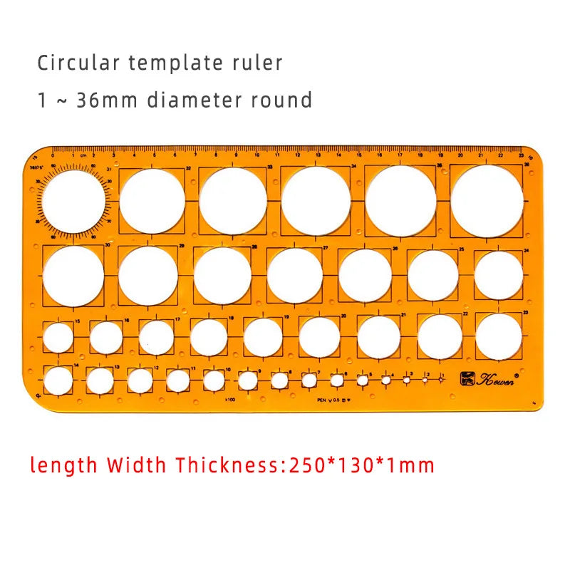 Template Measuring Ruler Circular Oval Ruler Durable K Resin Drawing Design Furniture Architect Template Drafting Ruler