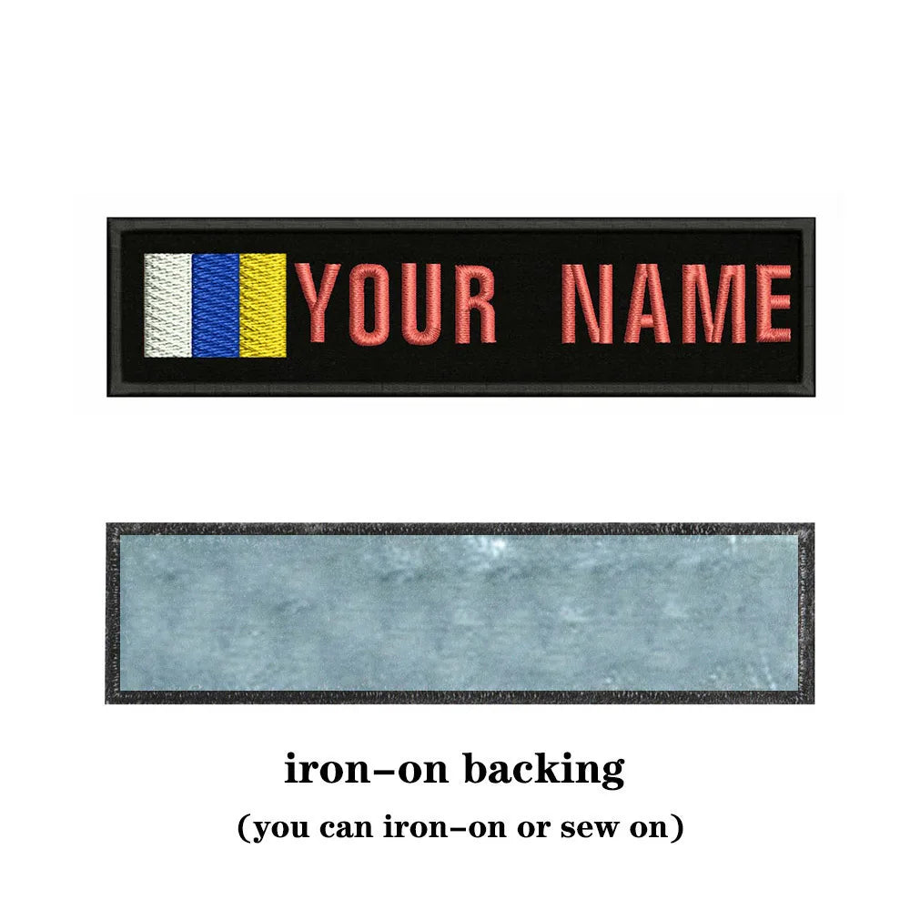 Canary Islands Flag 10X2.5cm Embroidery Custom Name Text Patch Stripes Badge Iron On Or  Patches