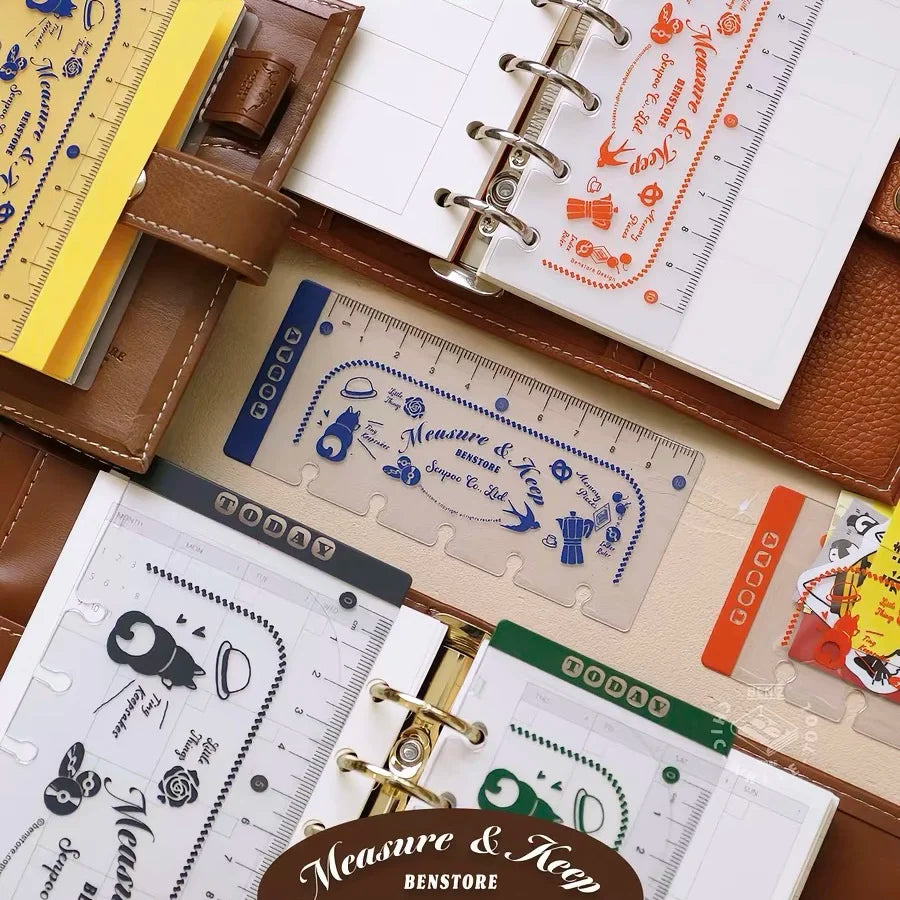 Binder Storage ruler vintage loose-leaf Notebook inner page index divider bookmark DIY accessory flexible ruler