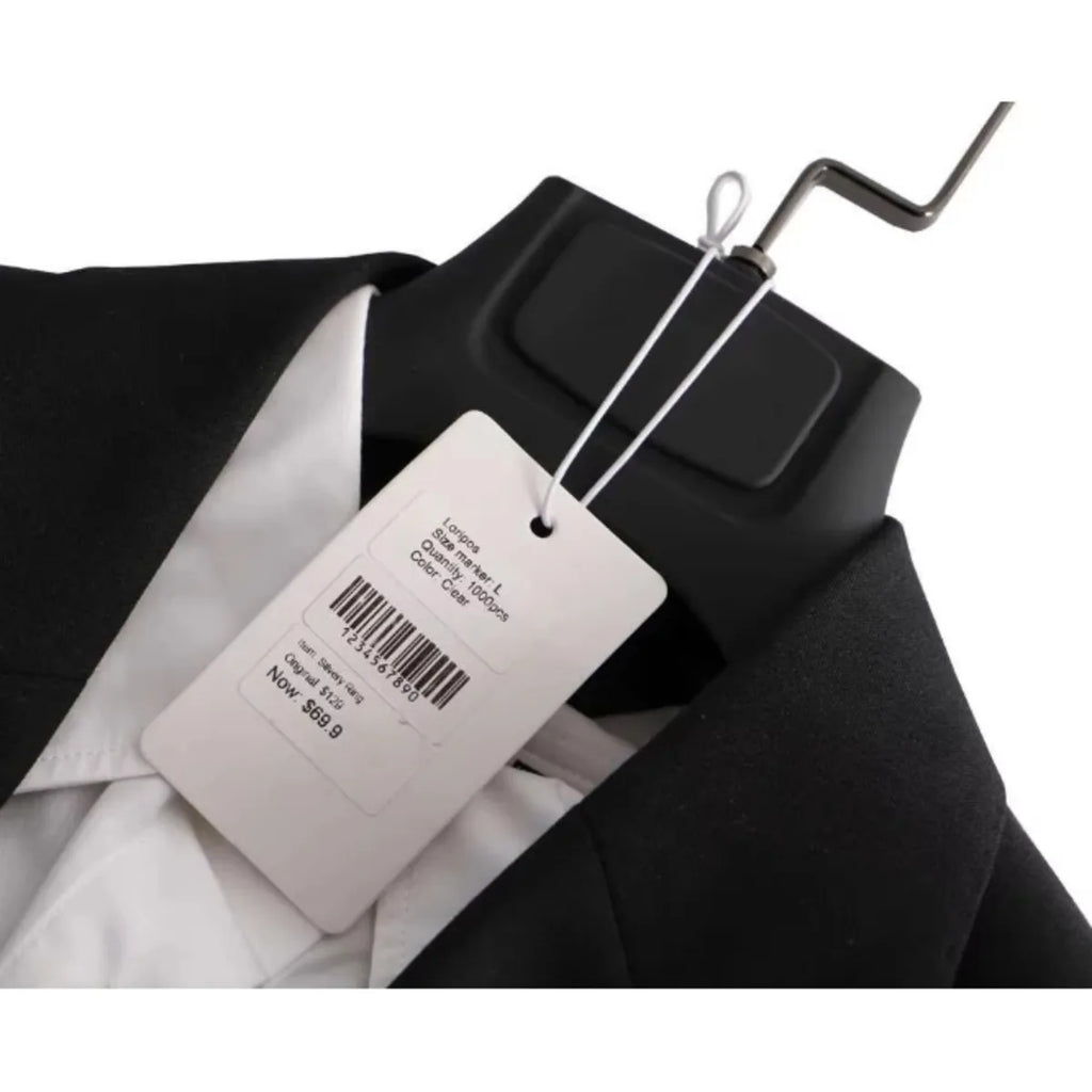 200pcs Hanging Ornaments Card With Elastic Rope Tag White Cardboard Blank Price Label 3cm X 4cm