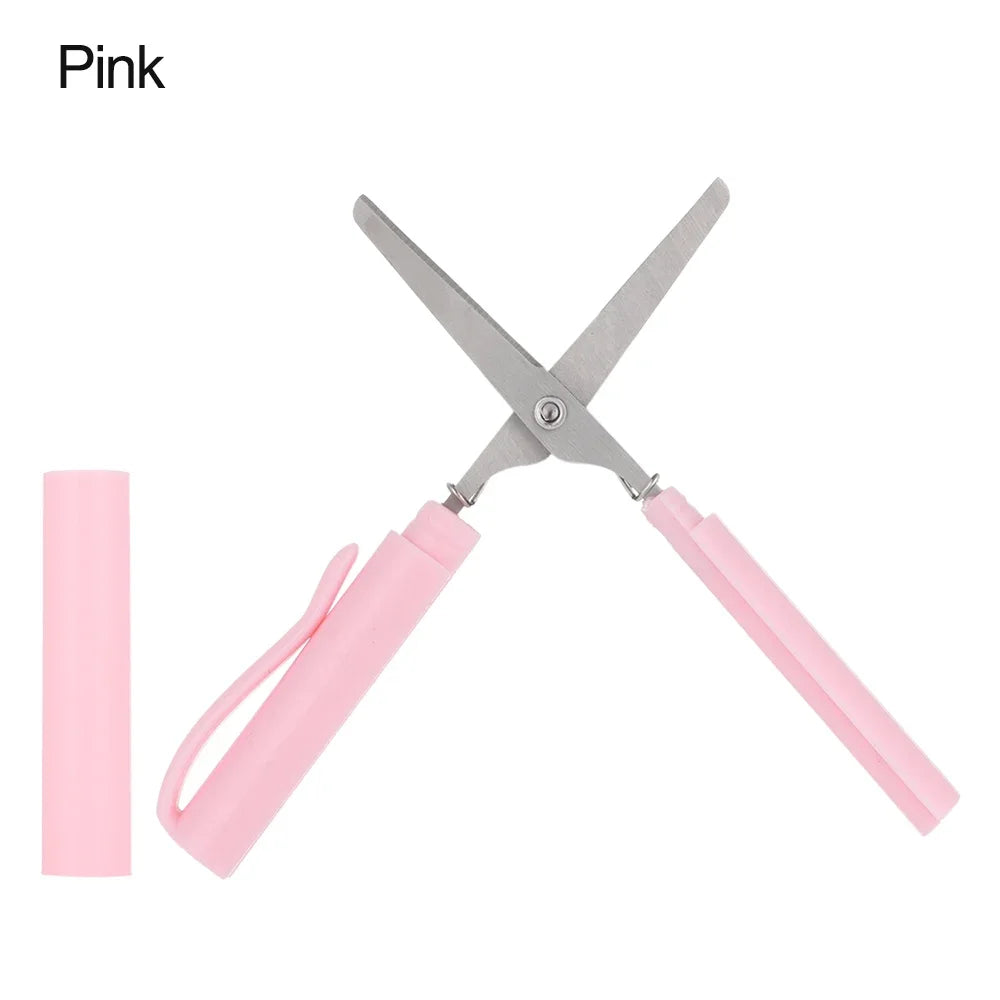 1Pc Creative Pen Shape Scissors Kawaii Multifunction Folding Scissors DIY Portable Paper-Cutting Art Tool School Office Supplies
