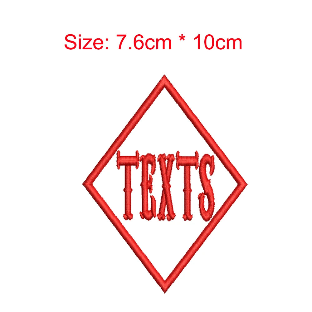 1pc 10cm Height Customized Name Small Square Tag Embroidery Patch Iron On Sew On Clothing For Left Chest Individual Badge