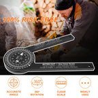 Woodworking Scale Mitre Saw Protractor 360° Angle Level with Pencil Carpenter Angle Finder Measuring Ruler Meter Gauge Tools