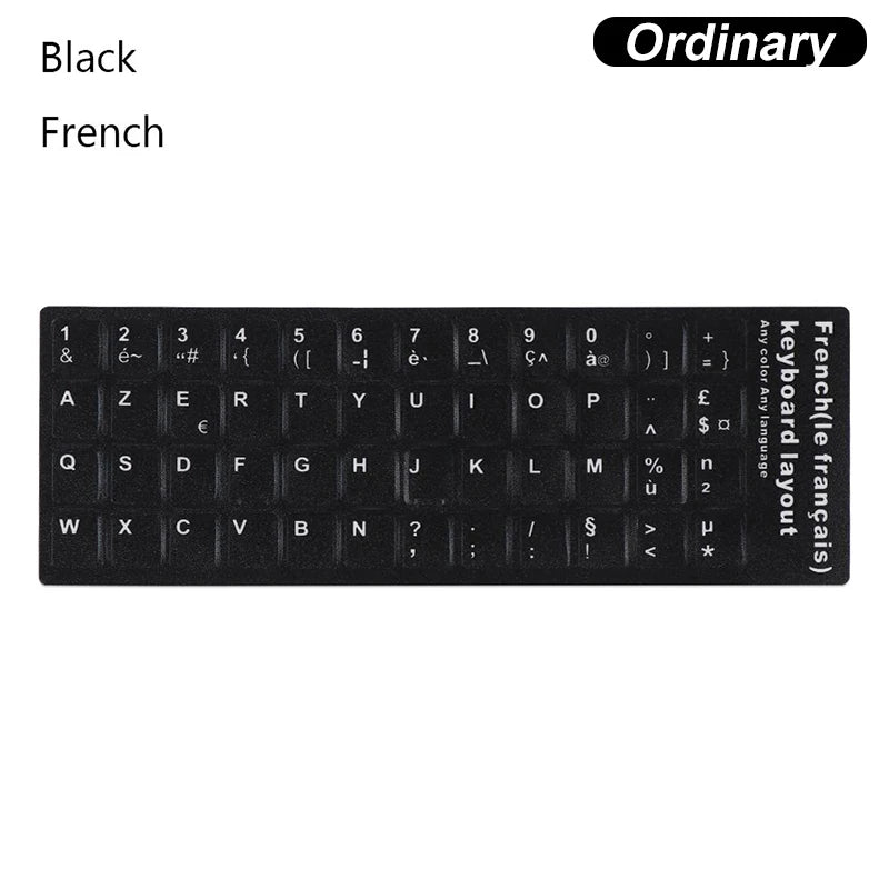 Spanish English Russian Arabic French Luminous Keyboard Stickers For Laptop PC Desktop Key Board Night Light Dustproof Sticker