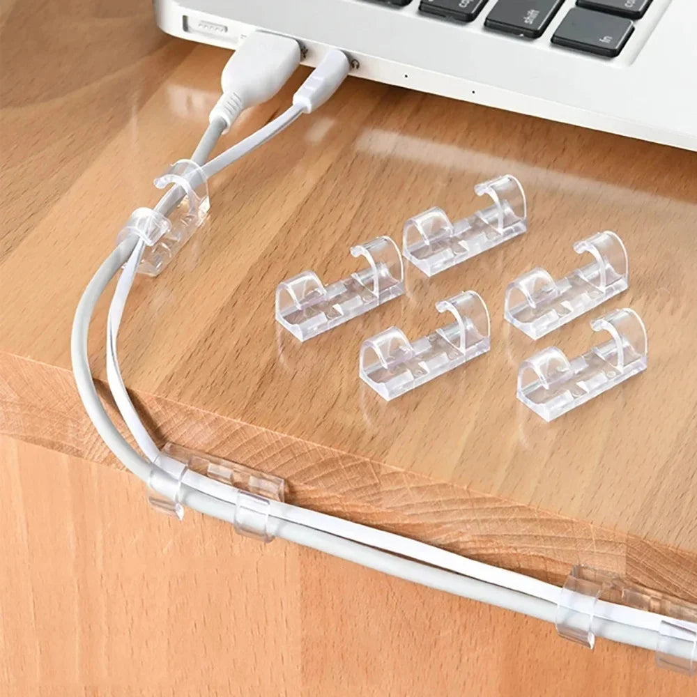 5/20PCS Adhesive Cable Clips Organizer Clips USB Wire Winder Holder Desk Cord Management For Earphone Mouse Cable in Home Office