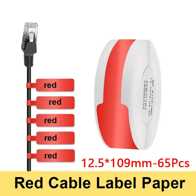 Niimbot Thermal Cable Label 1Roll Paper Adhesive Waterproof Color UV Sticker For D11/D110/D101 Mini Portable Printer Label Maker