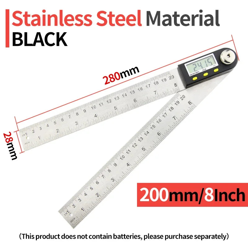Electronic Digital Display Angle Ruler 360 Degree Woodworking Measuring Angle Instrument Protractor Angle Meter Goniometer