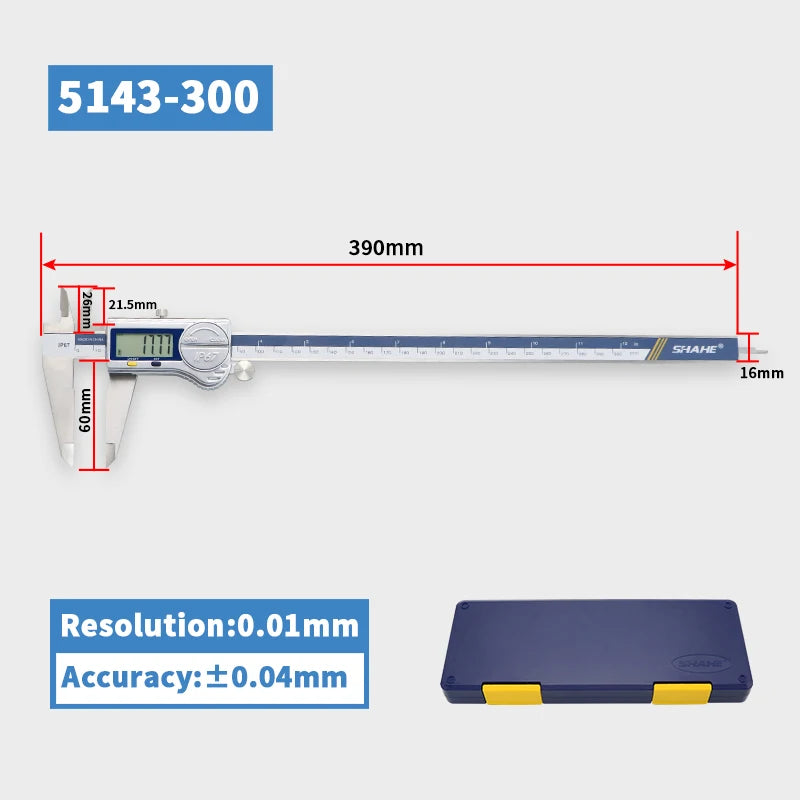 SHAHE Digital Caliper IP67 Coolant/Water/Dust Proof ,150/200/300mm Stainless Steel Digital Vernier Calipers Measuring Tool