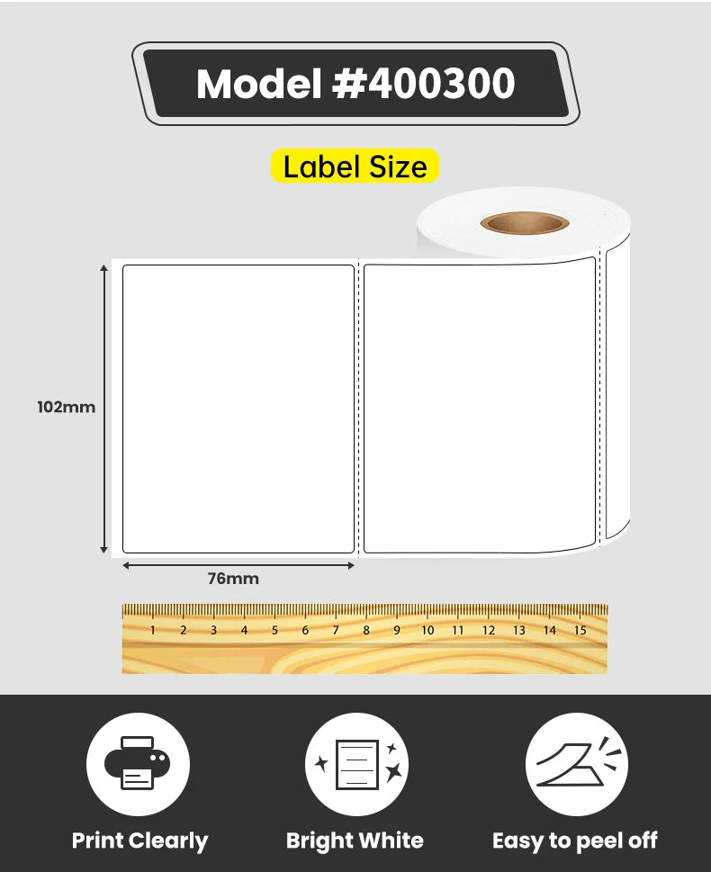 102mmx76mm Thermal Label Roll 4"x3" Inch Waterproof Thermo Etiquetas Barcode 4x3 Inch Direct Thermal Sticker Shipping Label
