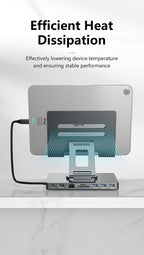 Blueendless Ipad Stand USB C Hub 4K 60HZ HD Type-C 100W PD SD/TF Slot Reader USB 3.0 5Gbps 9 In 1 Type-C Hub Ipad Holder