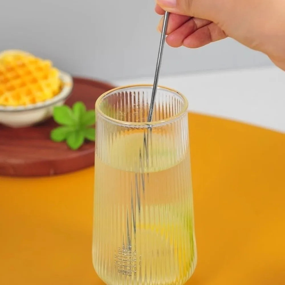 4pcs Mixing Spoon Reusable Coffee Stirrers Long Handle Multi-Function Drink Stirrers Silvery Decorative Stirring Rod Kitchen