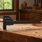 Multi-Angle Sliding T Square Ruler Anodized Finish Aluminum Alloy Construction Sliding Depth Gauge Woodworking Scribe Ruler