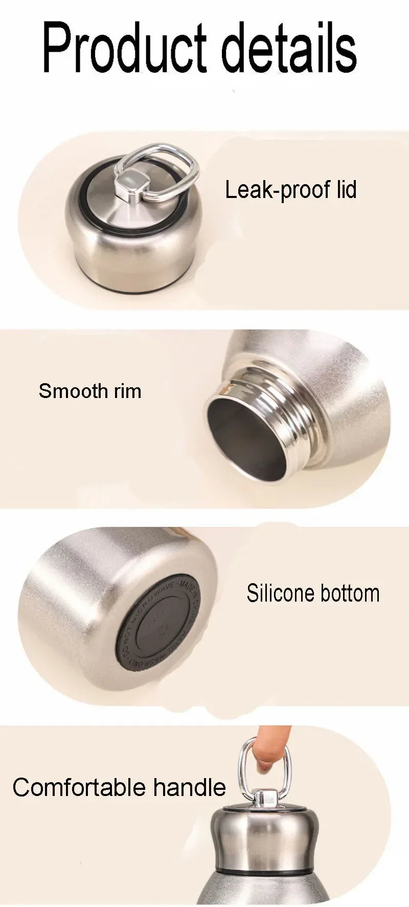 New High-value Mini Chubby Big Belly Cup 304 Stainless Steel Vacuum Thermos Cup Portable Carrying Ring Accompanying Cup