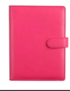 New A5 PU Leather Binder Cover with Magnetic Buckle Closure, 6 Ring Personal Notebook for Organizing Planner, Photo Card Sleeves
