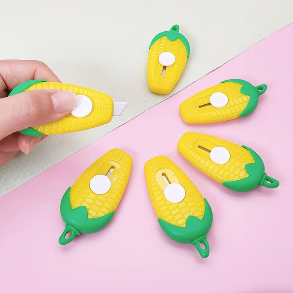 1/3/5Pcs Cuter Mini Cartoon Maize Utility Box Cutter Letter Opener Art Paper Cutter Kawaii Stationery Knif
