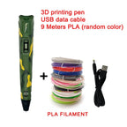 USB 3D Printing Pen Drawing 9M PLA Children's 3D Graffiti Drawing Pen Toy Smart Gift DIY Art Tool Birthday Christmas Gift