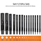 WUTA 1-10pcs Plating Titanium Leather Hole Punching Tools Set Round Hollow Puncher DIY Leather Craft for Watch Band,Belt,Fabric