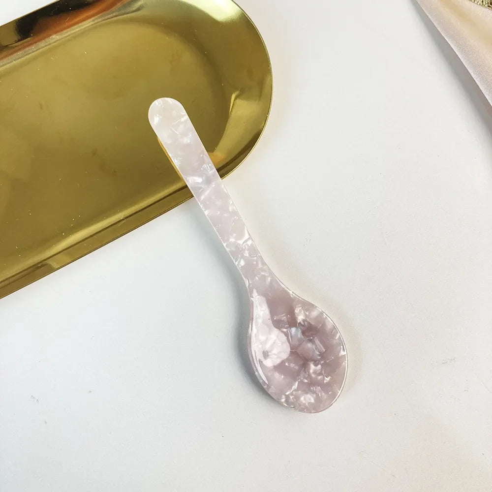 Colorful Acrylic Ice Cream Spoons Coffee Caviar Stirring Spoons Dessert Teaspoons Kitchen Tableware Craft Tools
