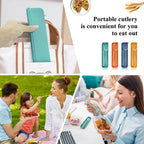 New Wheat straw Wheat Straw Dinnerware Set Eco-Friendly Portable Utensil Box Tableware Cutlery Set Travel