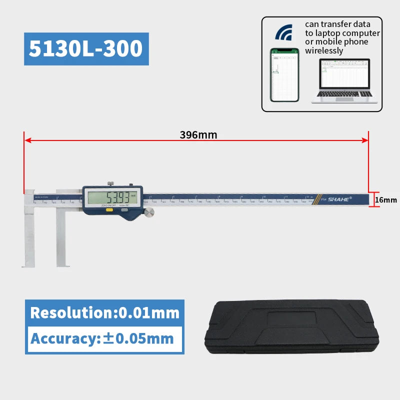 Shahe 8-150/13-200/15-300mm Digital Inside Groove Caliper with Knife Edge Micrometer Digital Caliper