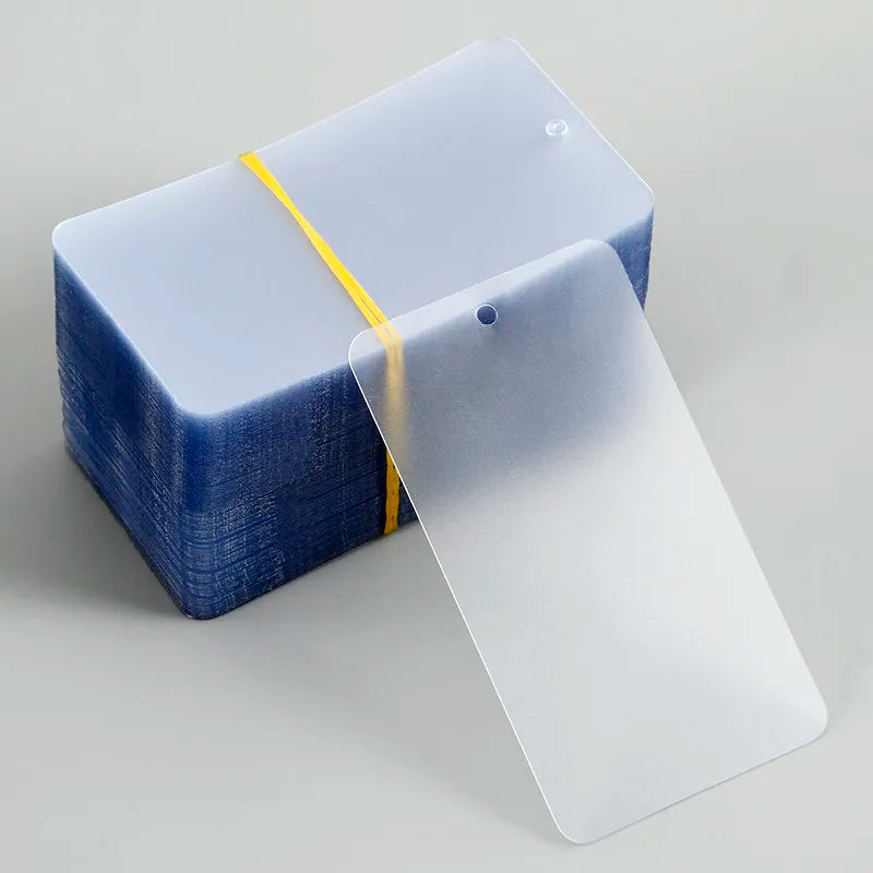 1000pcs Waterproof Hang Tags Transparent Frosted PVC Cards Clothing Hang Tags Price Tag Wear-resistant Durable Thickness 0.27mm