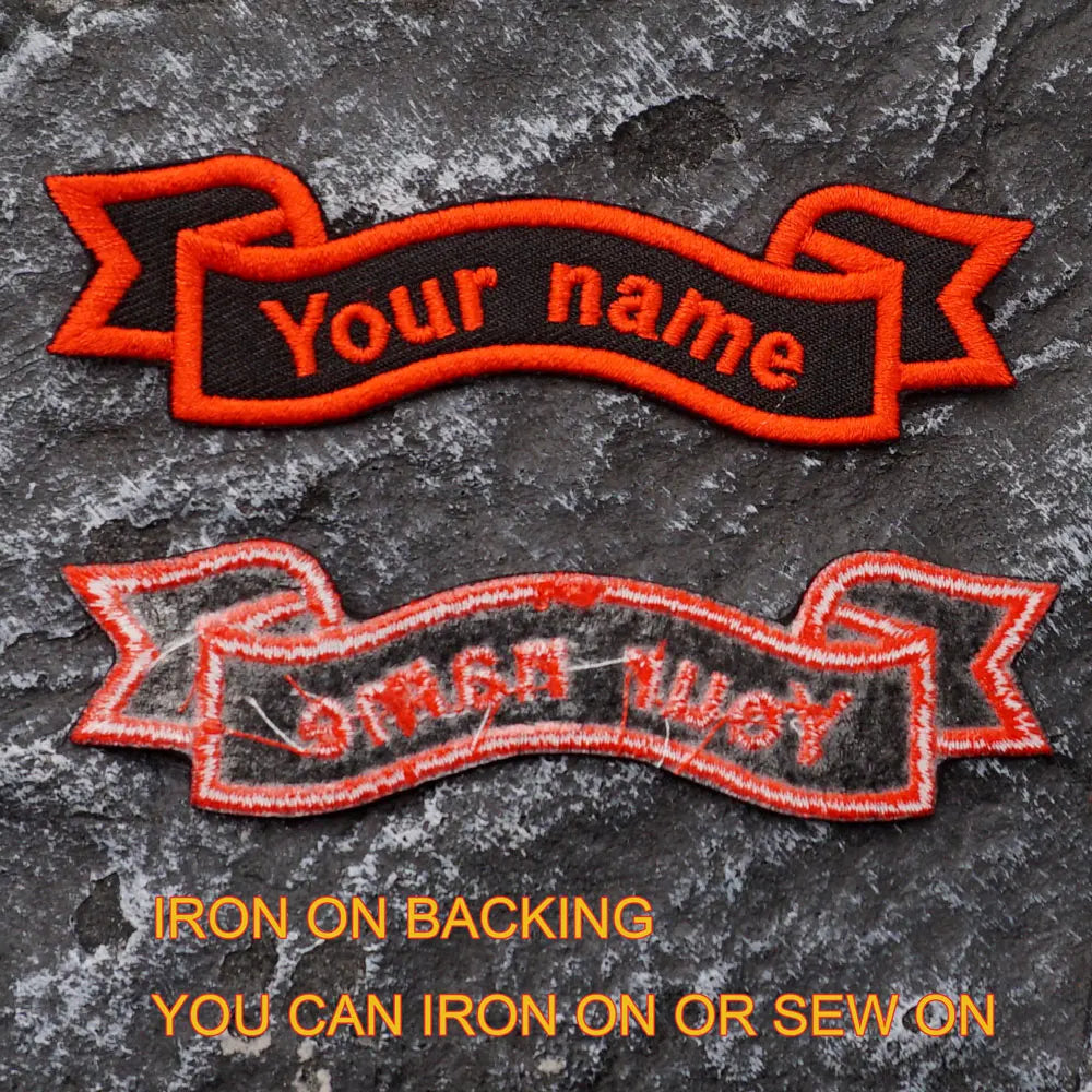Custom Name Tags Embroidered Patches Personalized Text Badge with Iron on Backing