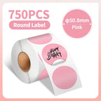 Thermal Label Paper round Sticker White Pure Color Shipping Label Waterproof for Phomemo PM241/PM246S/D520 Label Printer