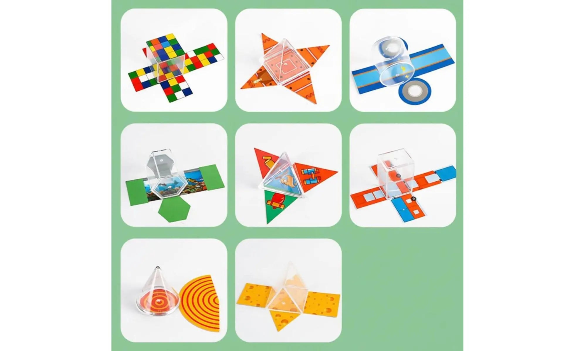 8 Pieces Transparent Geometric Solids Hands-on Learning Transparent Geometry Models Math Manipulatives Forms Long-Lasting