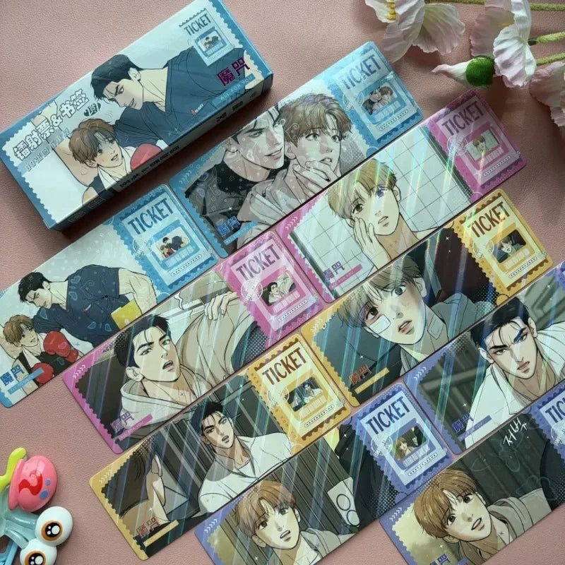 New 40Pcs/Lot Korean Manga 2D animation peripheral laser ticket bookmark character collection card postcard