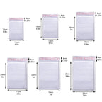 50Pcs Bubble Envelopes White Foam Shipping Bags Poly Bubble Mailers Pad Self Seal Packing Bags for Magazine 15cm 18cm 23cm 25cm