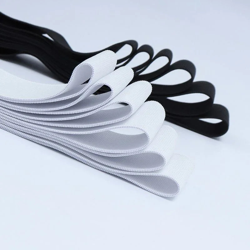 10M Flat Elastic Band Medium Thick Black White high Elasticity Waistband Rubber Band garment sewing accessories 20mm