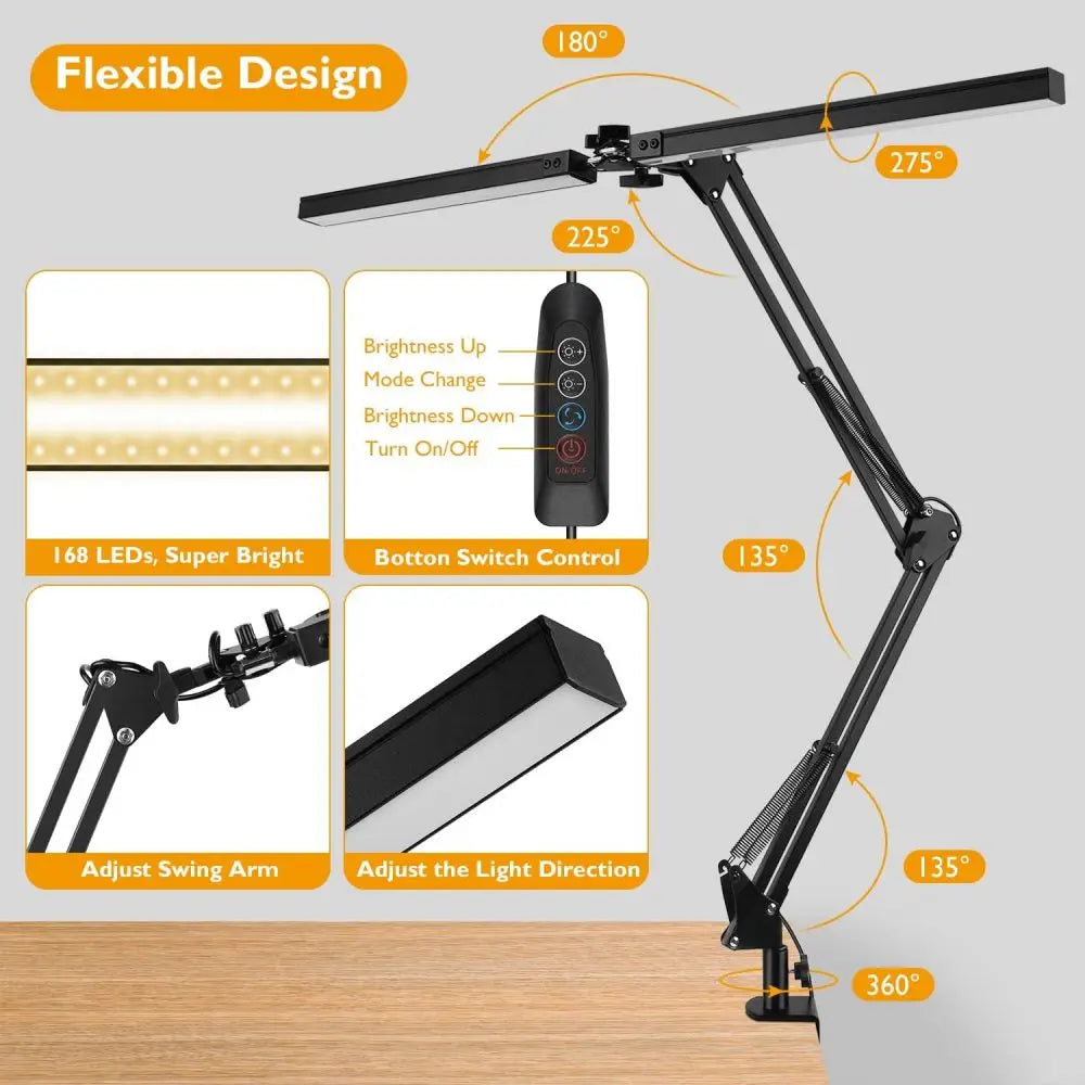 LED Desk Lamps Stepless Dimmable Led Computer Monitor Light USB Table Lamp for Office Study Reading Lighting Fixture
