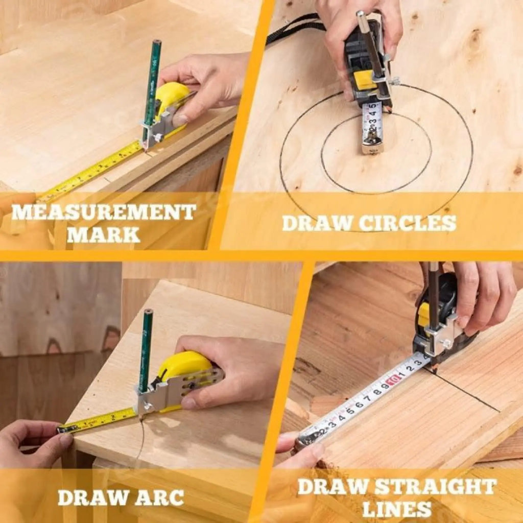 Tape Measure Pencil Holder Digital Tape Measure Scribing Tool Pencil Clamp Wall Holder Fixed Mark Draw Circle Locator Tool